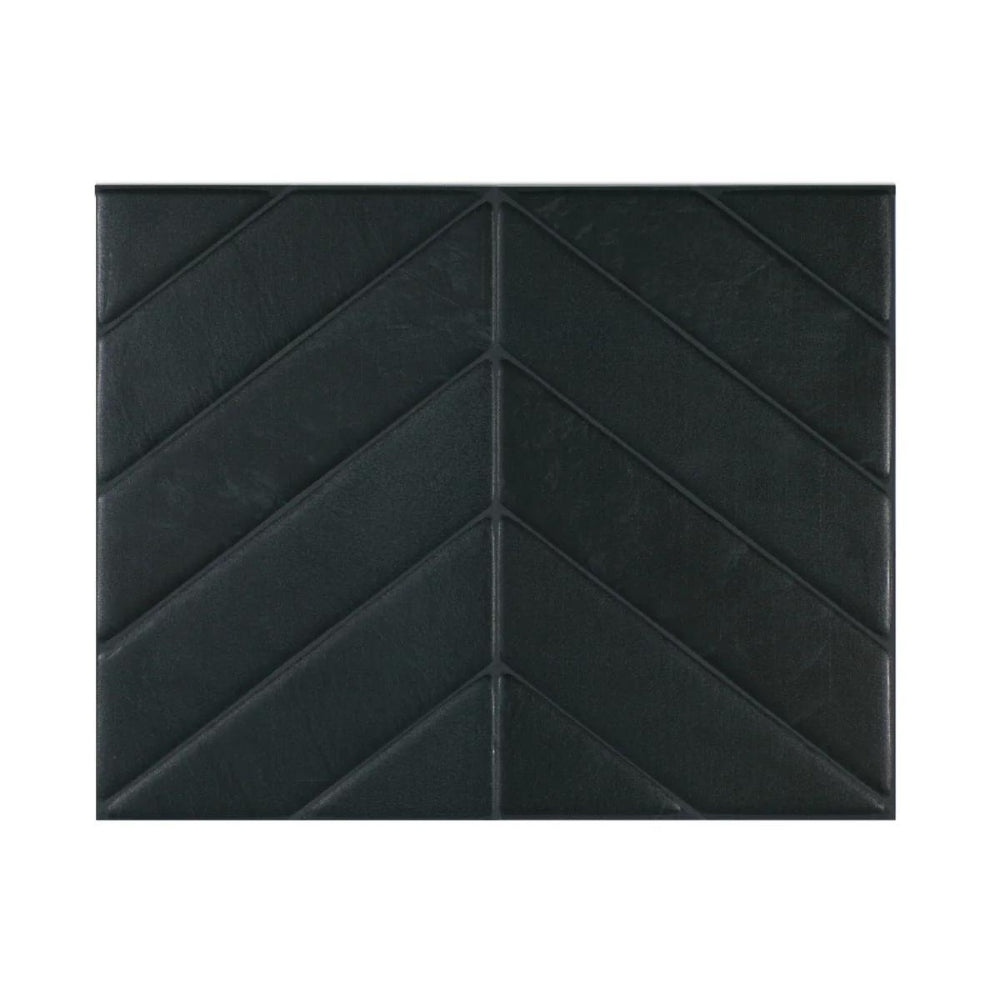 Chevron Marquina Black Matte & Glossy | Self-adhesive 3D Tiles - 29.0cm (W) x 22.8cm (H) x 1.8mm (T)