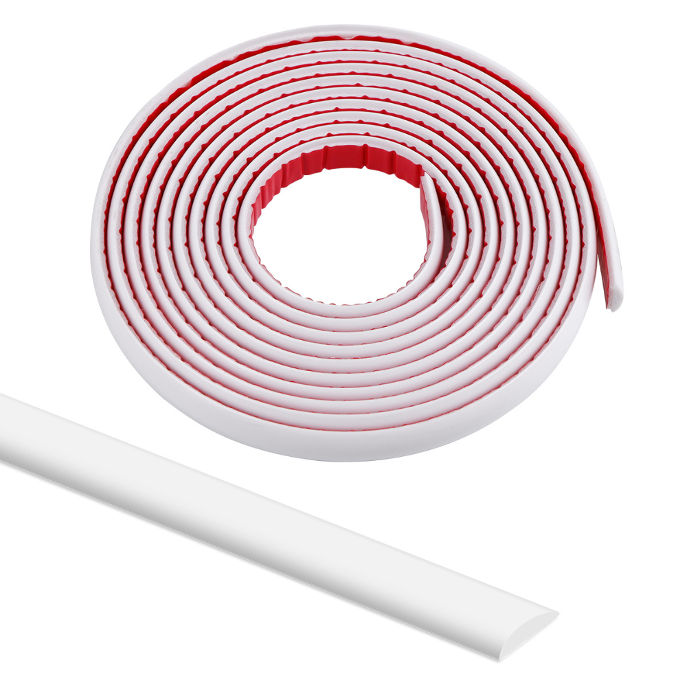 White edge trim from peel and stick hub