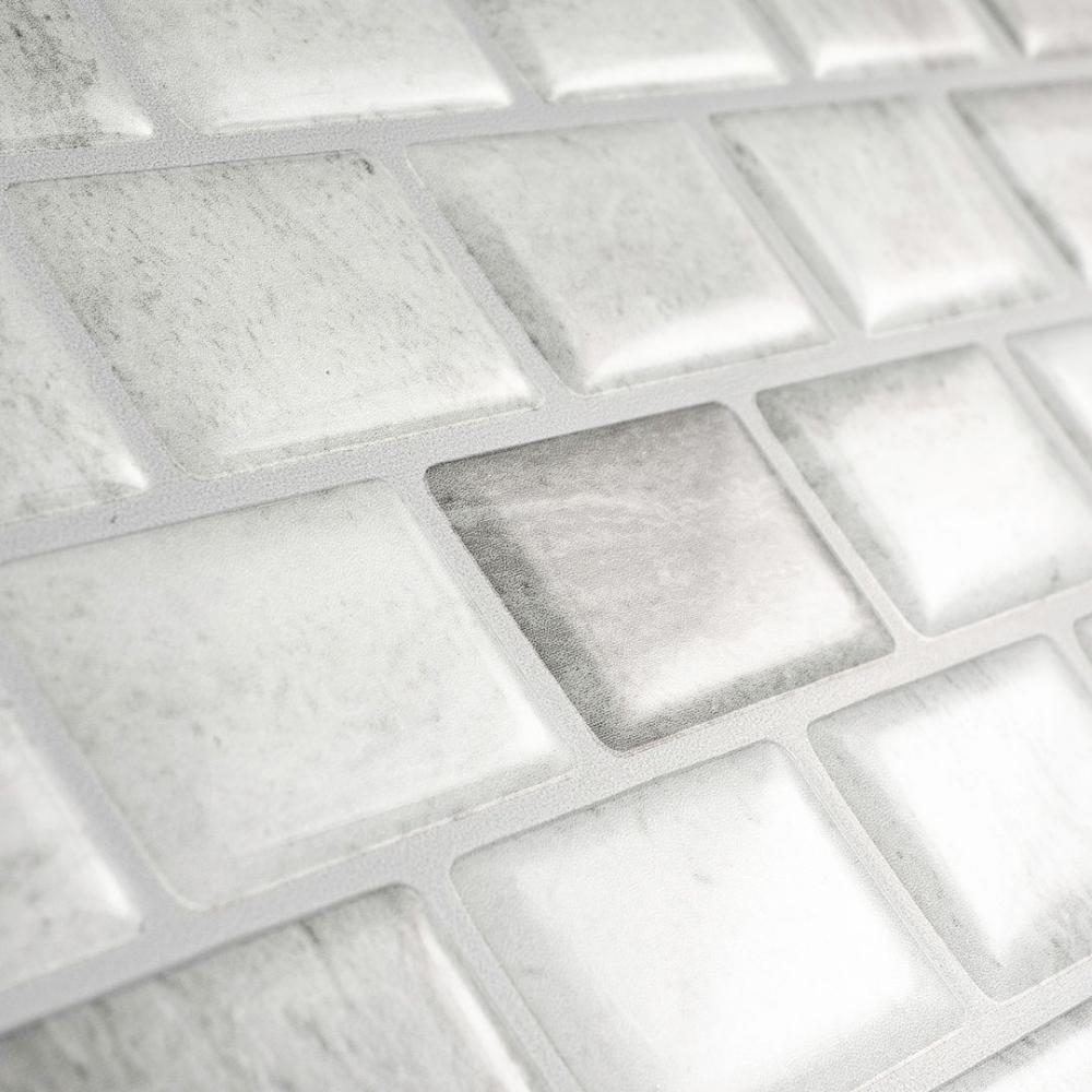 Grey stone mosaic self-adhesive 3D tiles