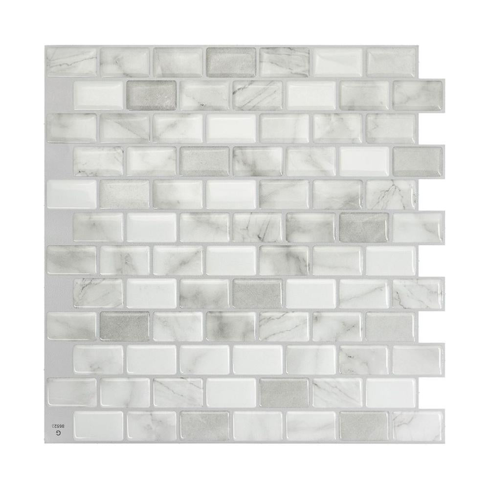 Grey self-adhesive 3D tiles