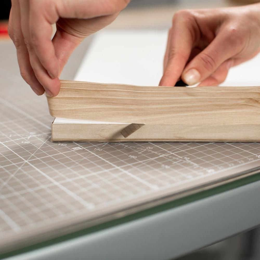 Jura pine adhesive vinyl cut with a craft knife