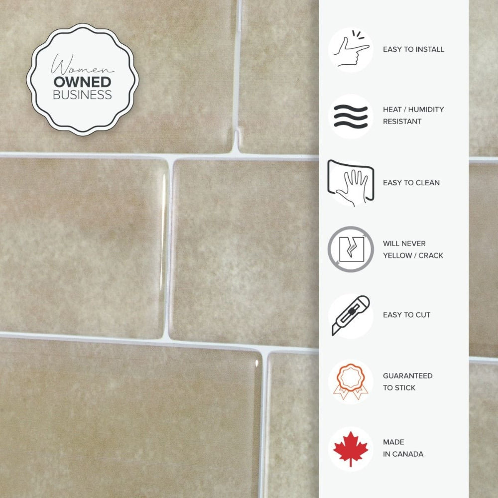 Metro Cologne Beige adhesive tiles