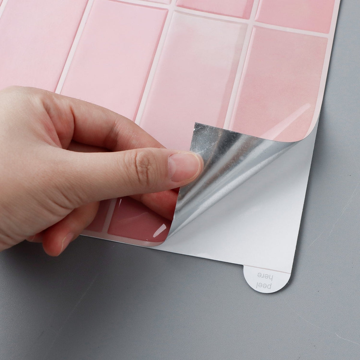 Stacked Subway Wall Tile | Pink with Pink Grout - 30.5cm (W) x 30.5cm (H) x 1.2mm (T)