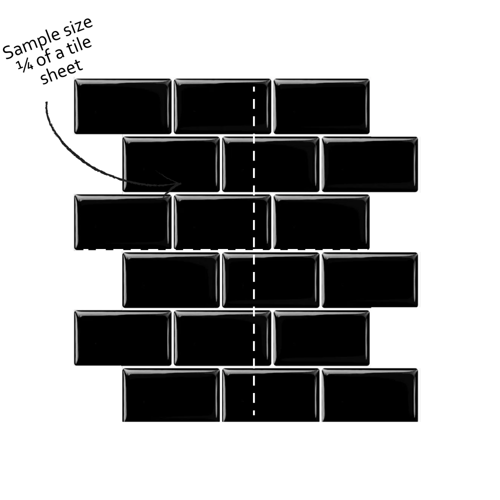 Diagram of black tiles arranged in a pattern with text indicating sample size.