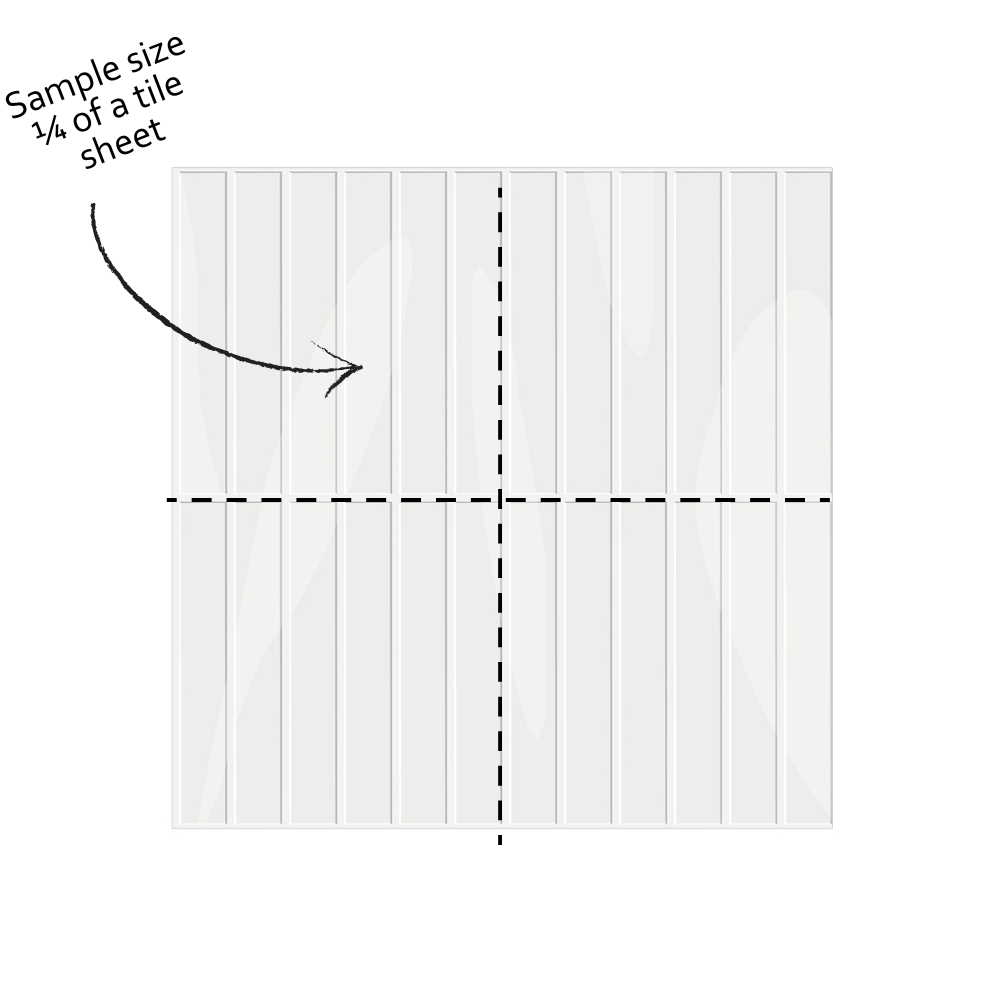 Diagram showing a sample size of a title sheet with lines and arrows indicating measurements.
