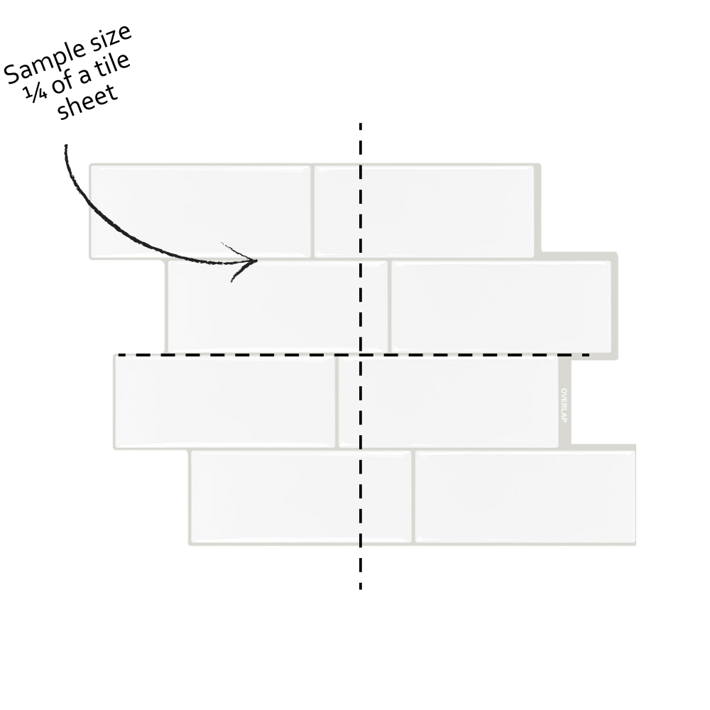 Diagram showing a sample size of one-fourth of a title sheet with arrows and dashed lines.