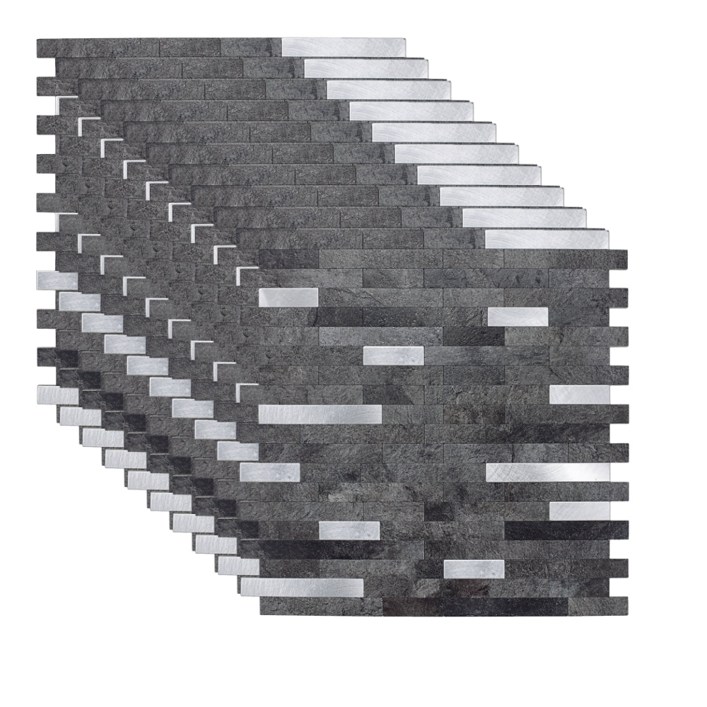 Stone & Metal Slate Grey Composite tiles 10-pack