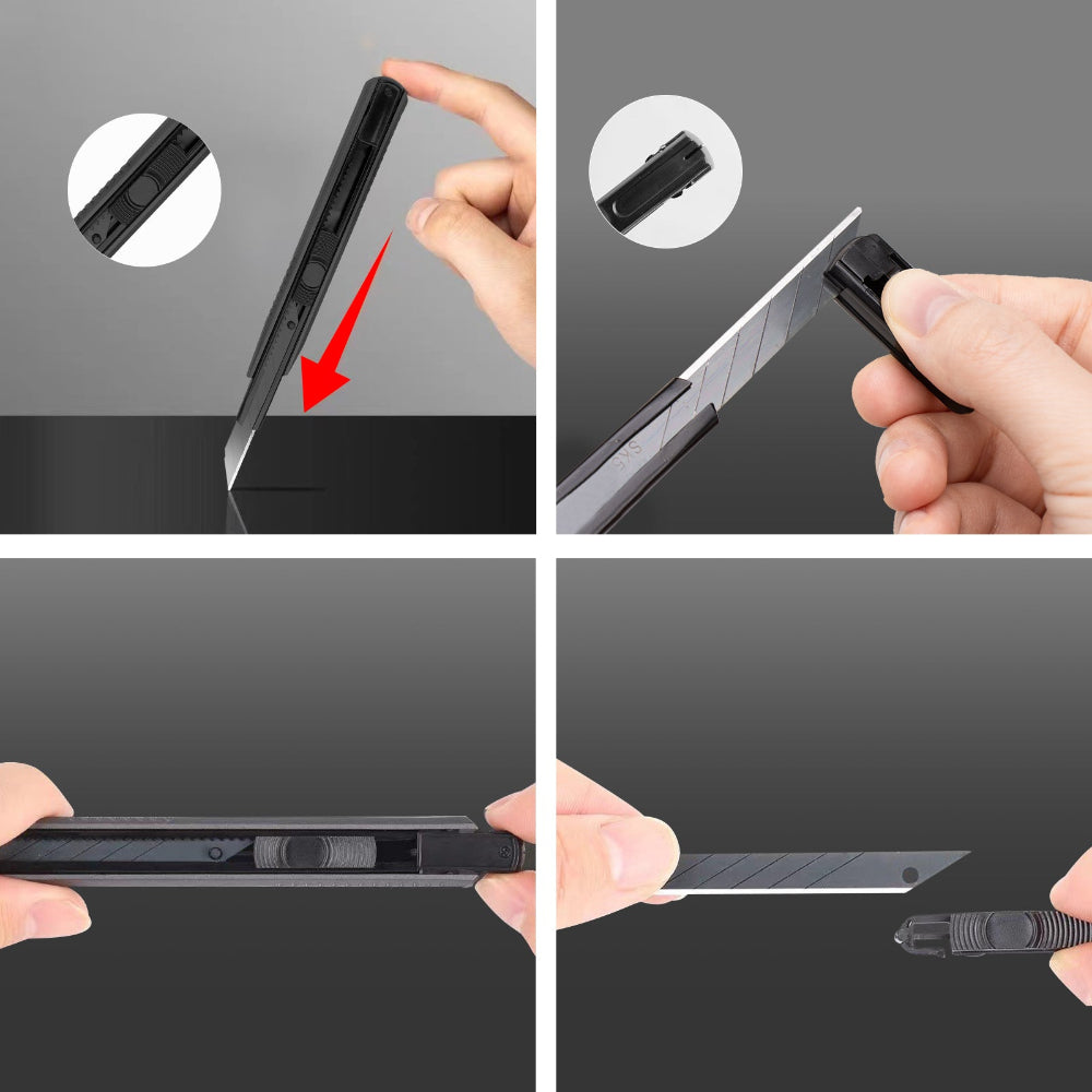 Snap blade knife with SK5 Carbon Steel Black Blade how to snap the blade