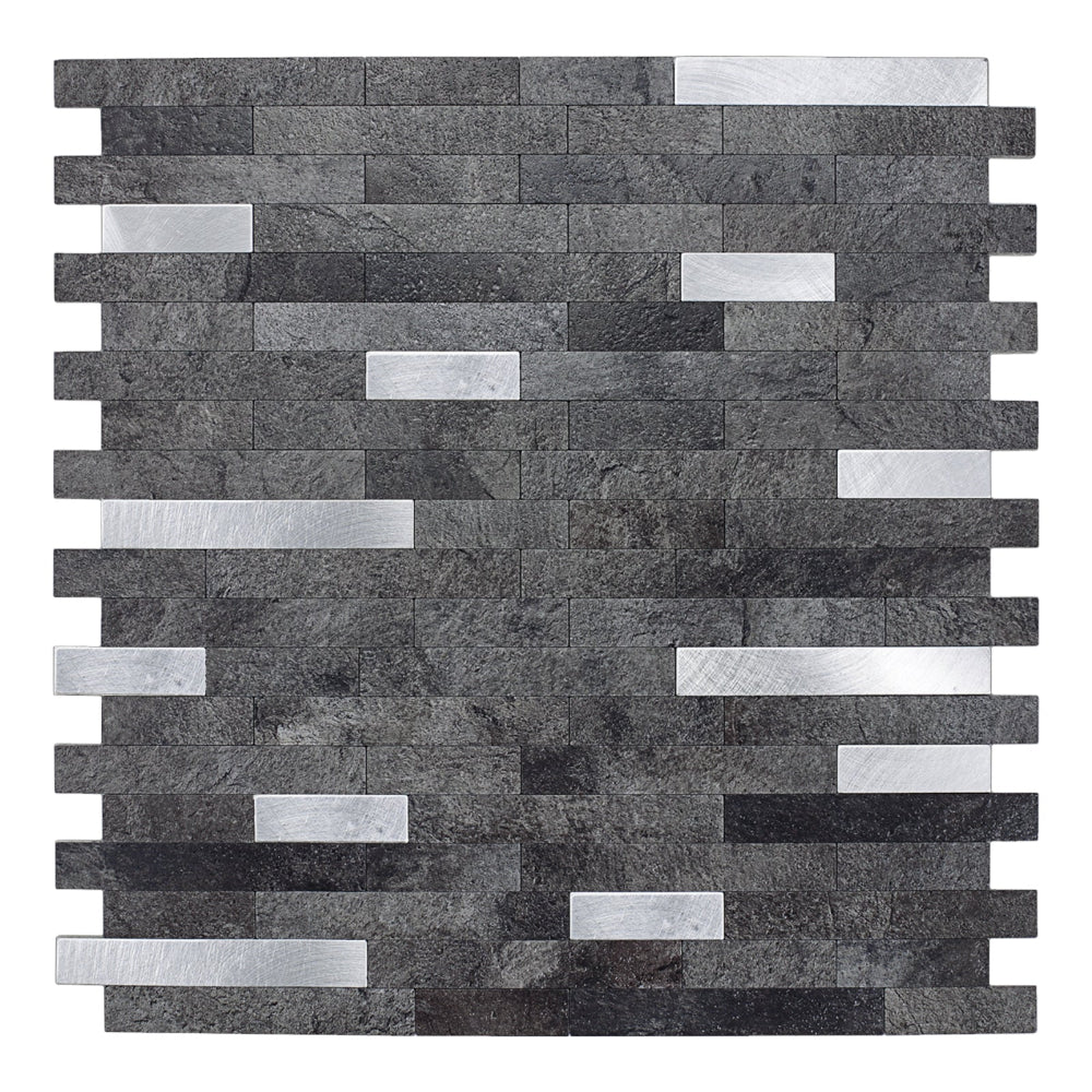 Stone & Metal Slate Grey Composite tiles in kitchen