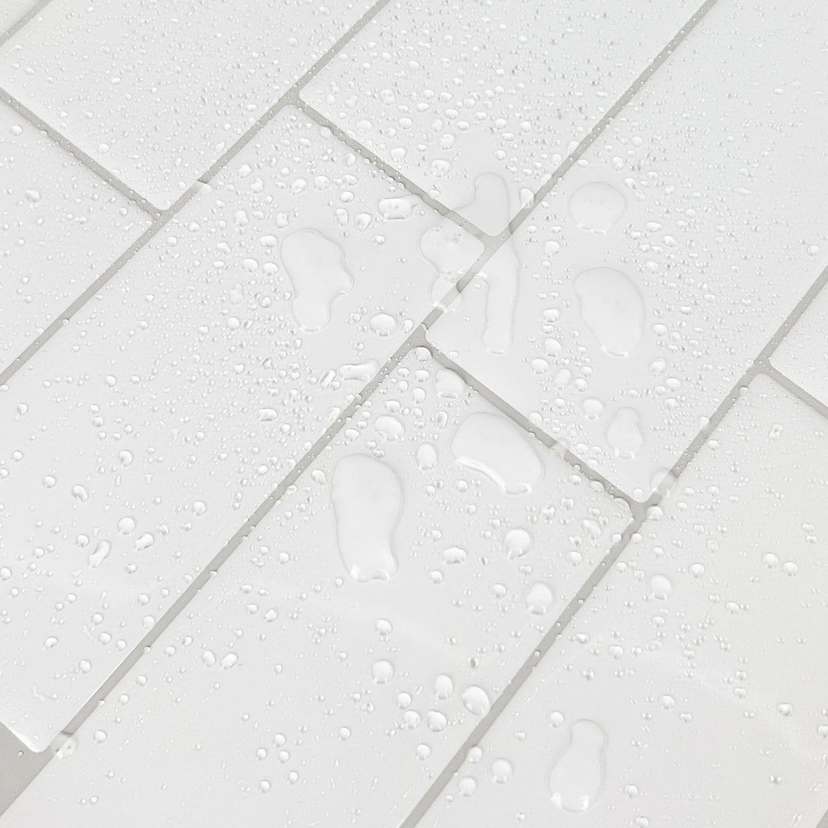 Quality Quirk - Black Stains - Subway Wall Tile | White with Grey Grout - 29.3cm (W) x 21cm (H) x 1.2mm (T)