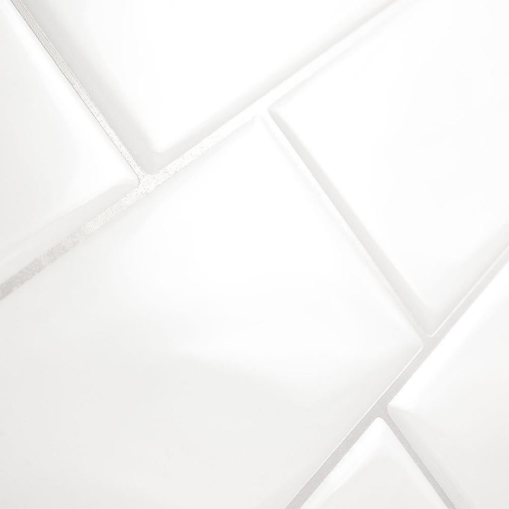 White subway tiles with grey grout