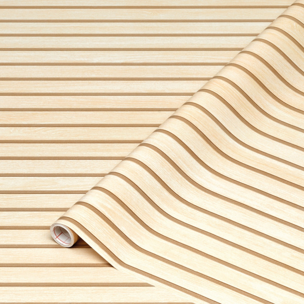 Wooden slats adhesive vinyl roll