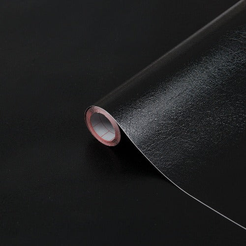 Black Leather - 45cm x 2m - Vinyl Home®