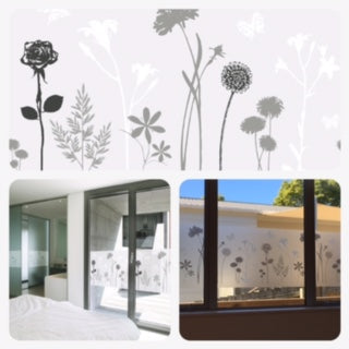 Blossom static cling window film displayed on windows