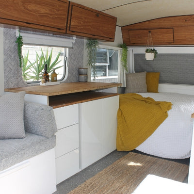 How to: Hack Your Caravan With Self-Adhesive Tiles - Vinyl Home