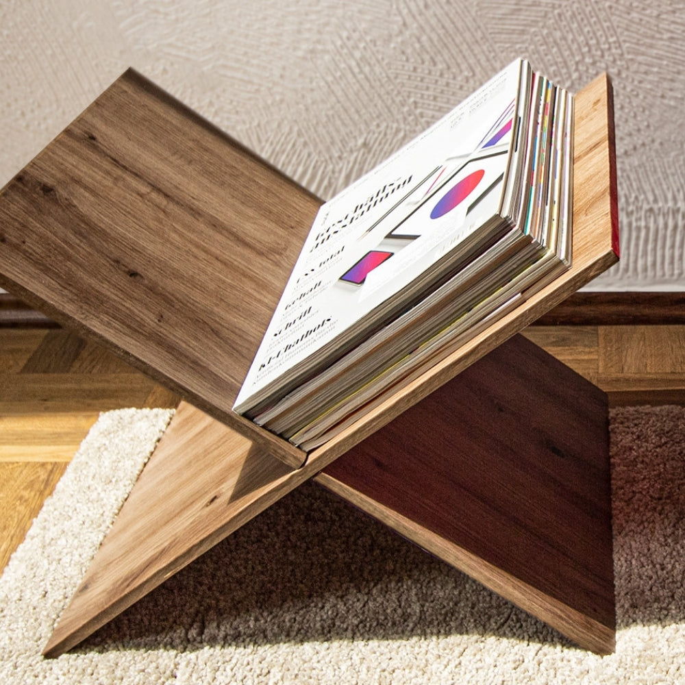 artisan oak adhesive vinyl magazine stand