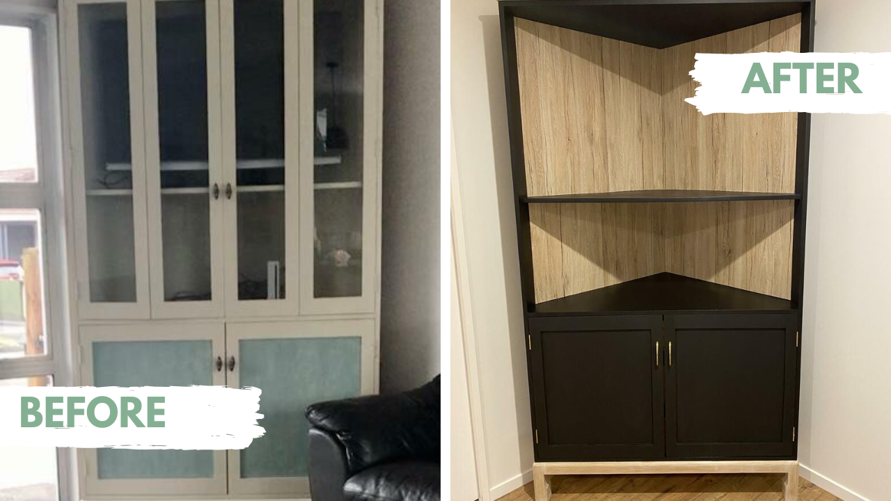 before and after cabinet adhesive vinyl sanremo oak sand