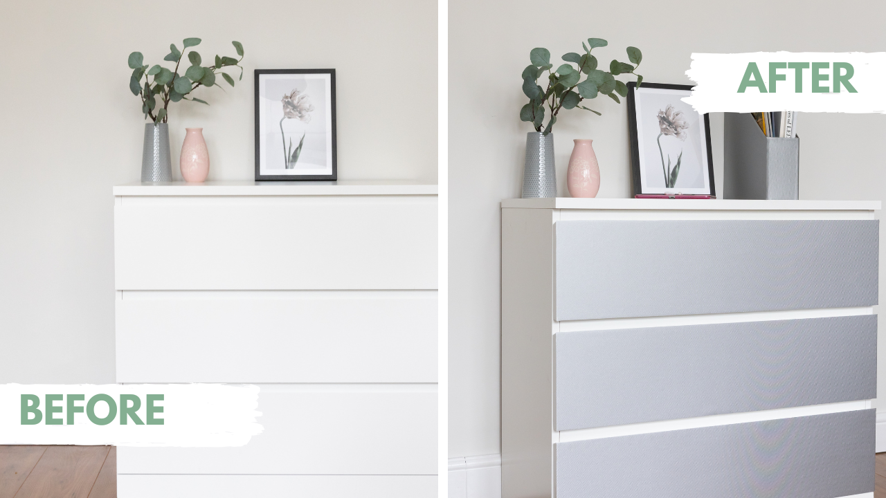 before and after drawers adhesive vinyl metallic silver