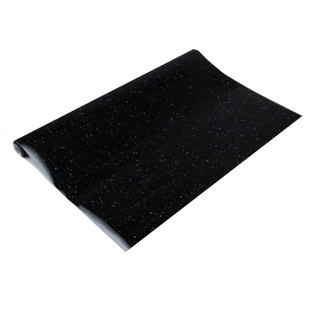 Black granite vinyl roll on a white background