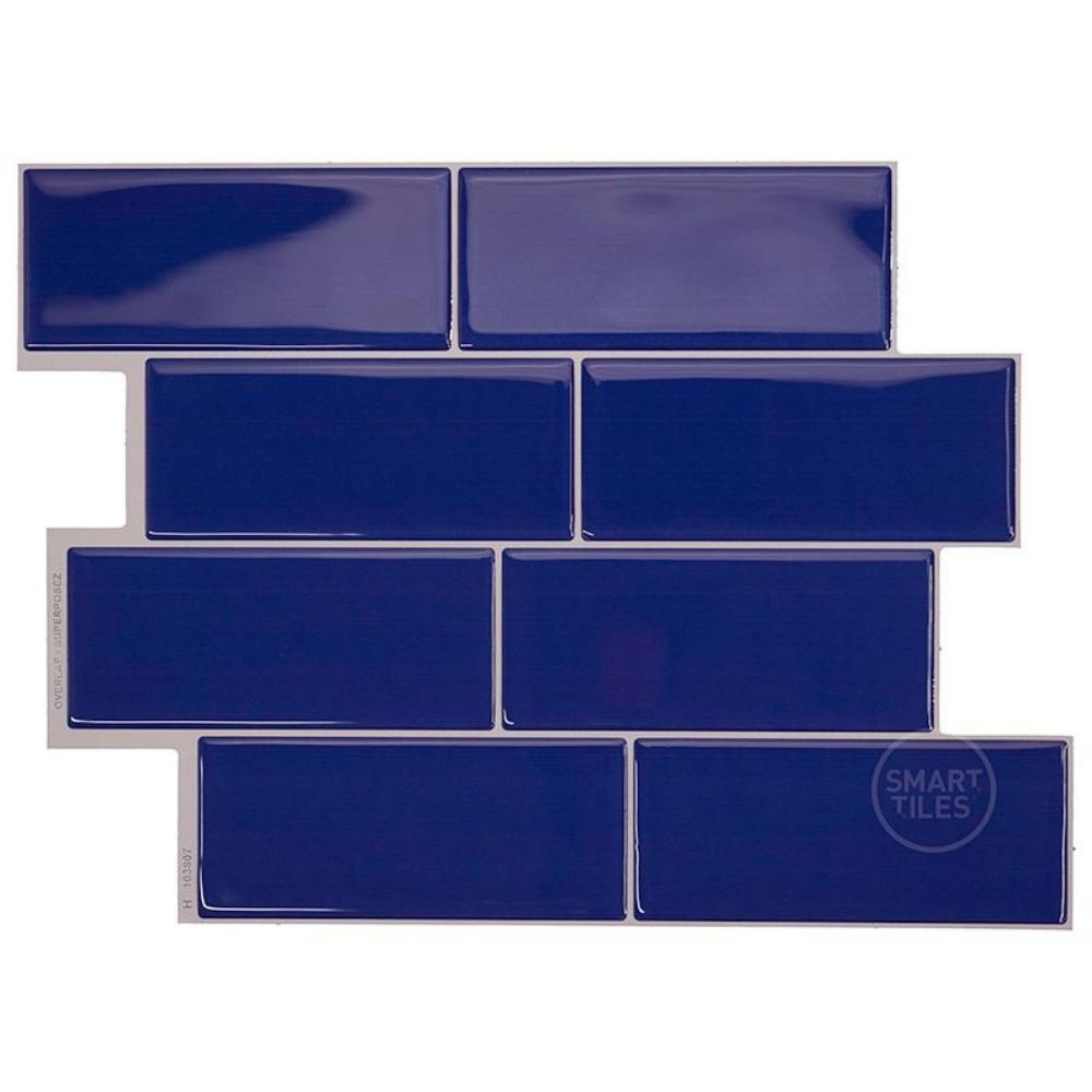 Cobalt blue self-adhesive 3D subway tile
