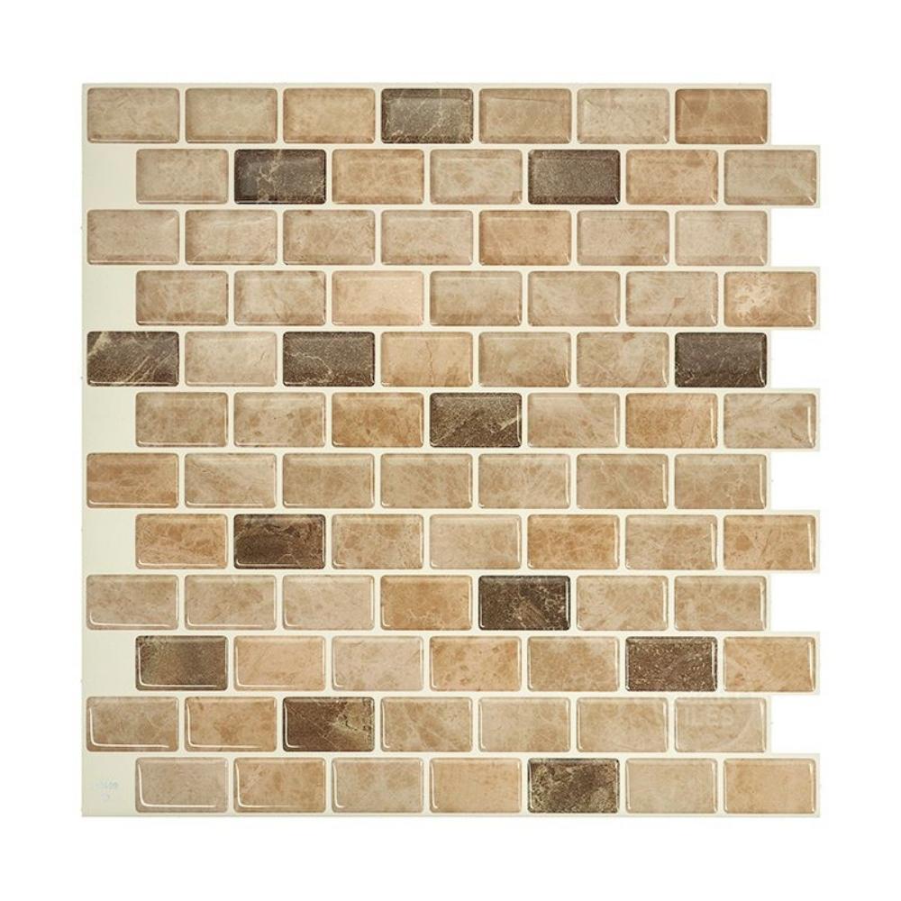 Brown marble mosaic self-adhesive wall tiles