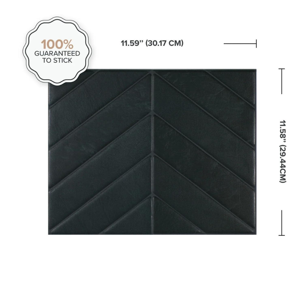 Chevron Marquina Black Matte &amp; Glossy | Self-adhesive 3D Tiles