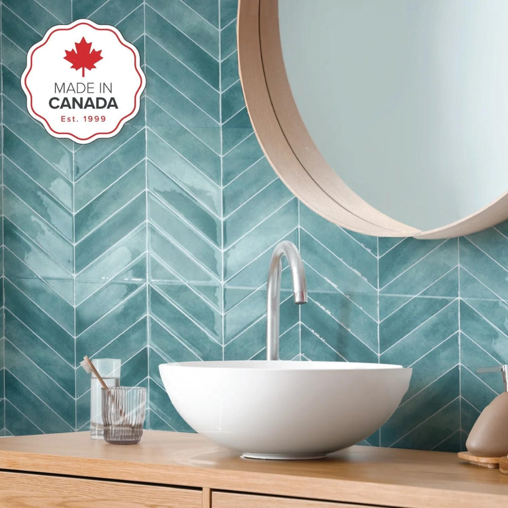 Chevron Täby Blue Green | Self-adhesive 3D Tiles