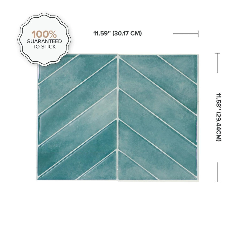 Chevron Täby Blue Green | Self-adhesive 3D Tiles