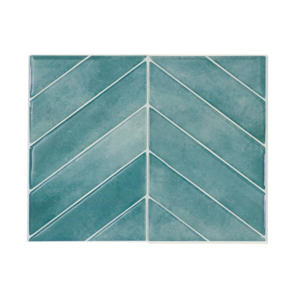 Chevron Täby Blue Green | Self-adhesive 3D Tiles