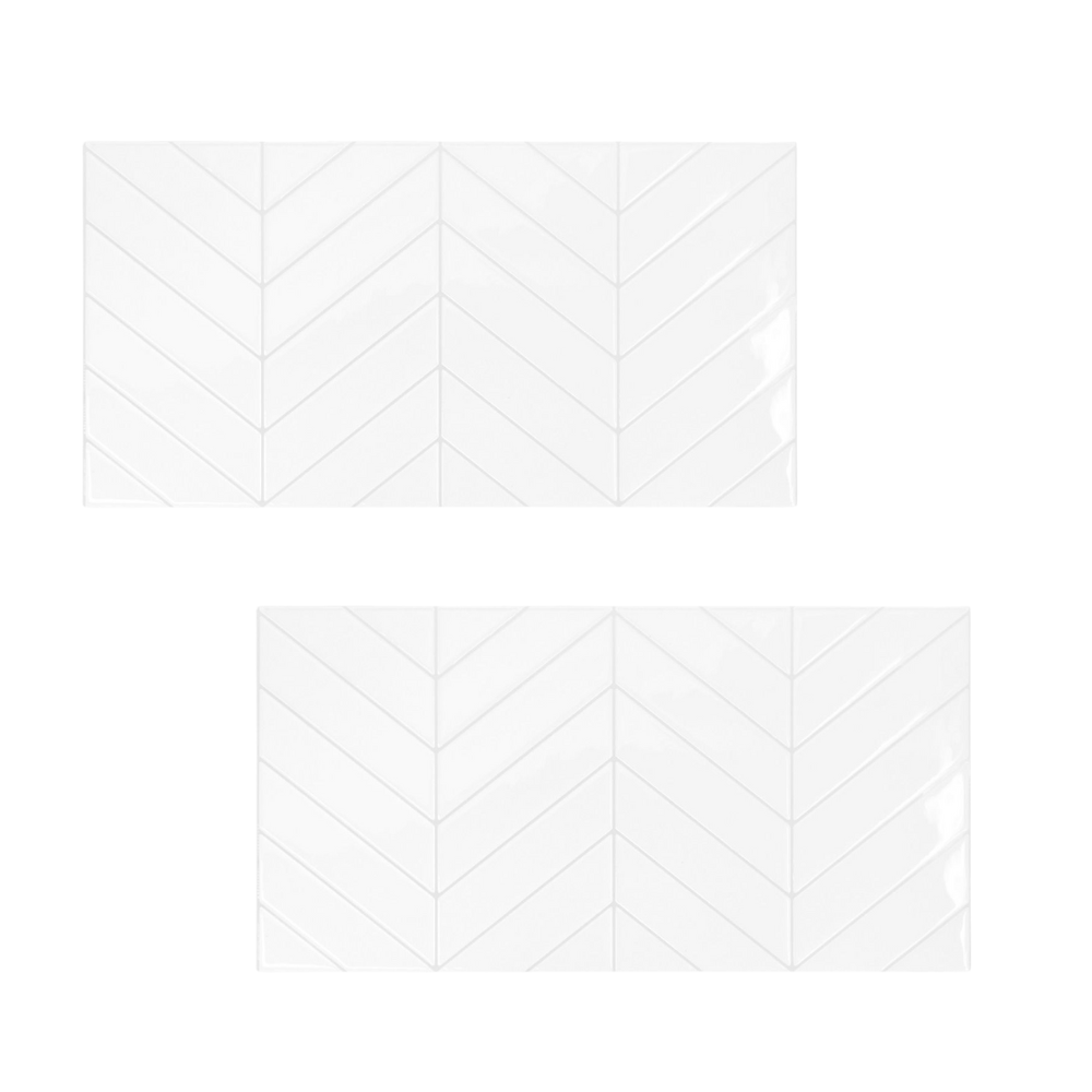 Block Chevron White Smart Tiles 2-pack