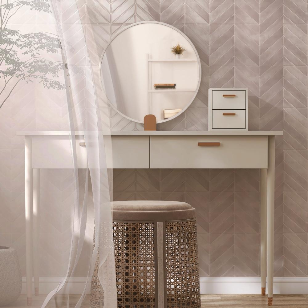 Chevron pink self-adhesive tiles powder room