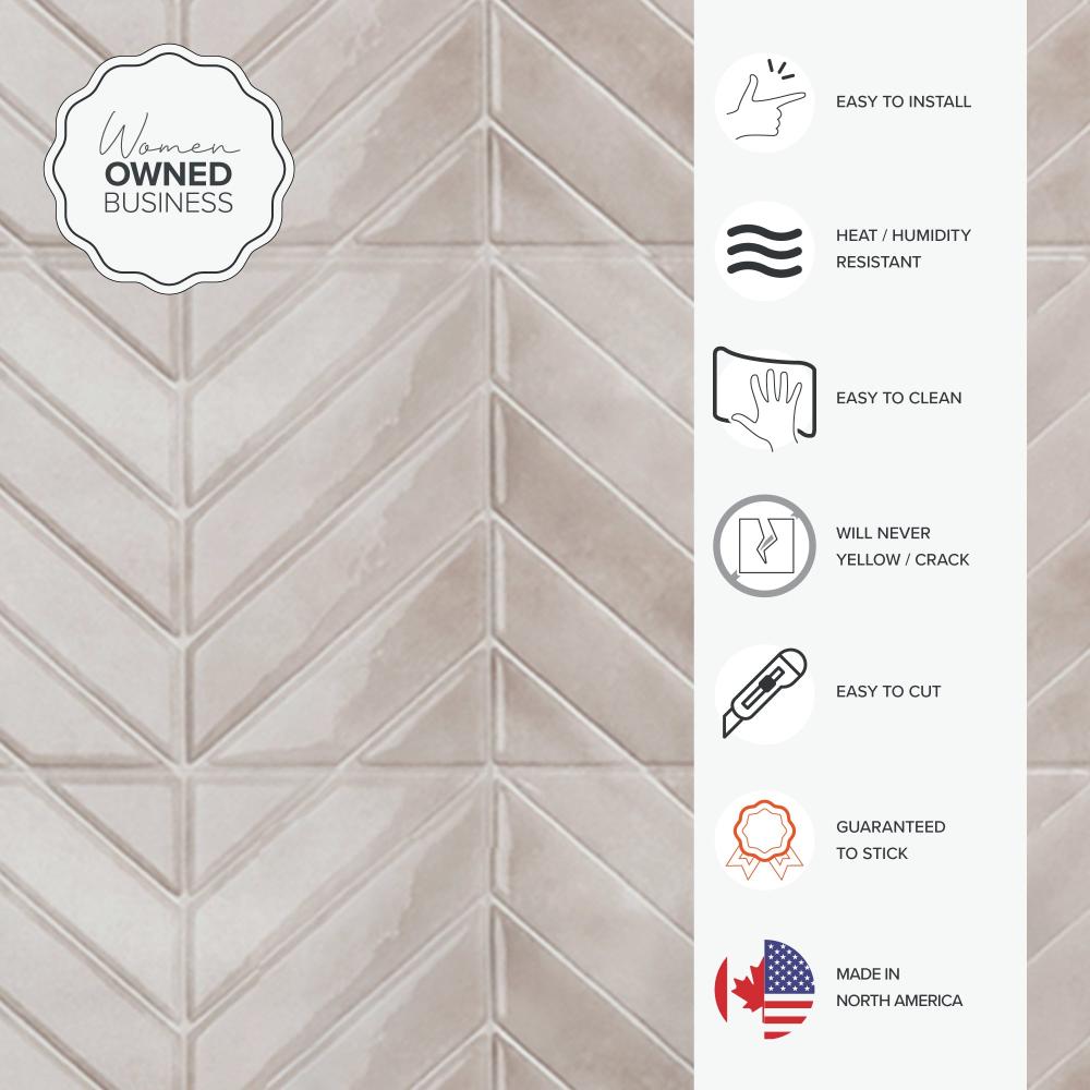 Chevron pink self-adhesive wall tiles