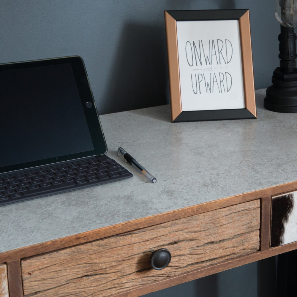 Concrete adhesive vinyl desk