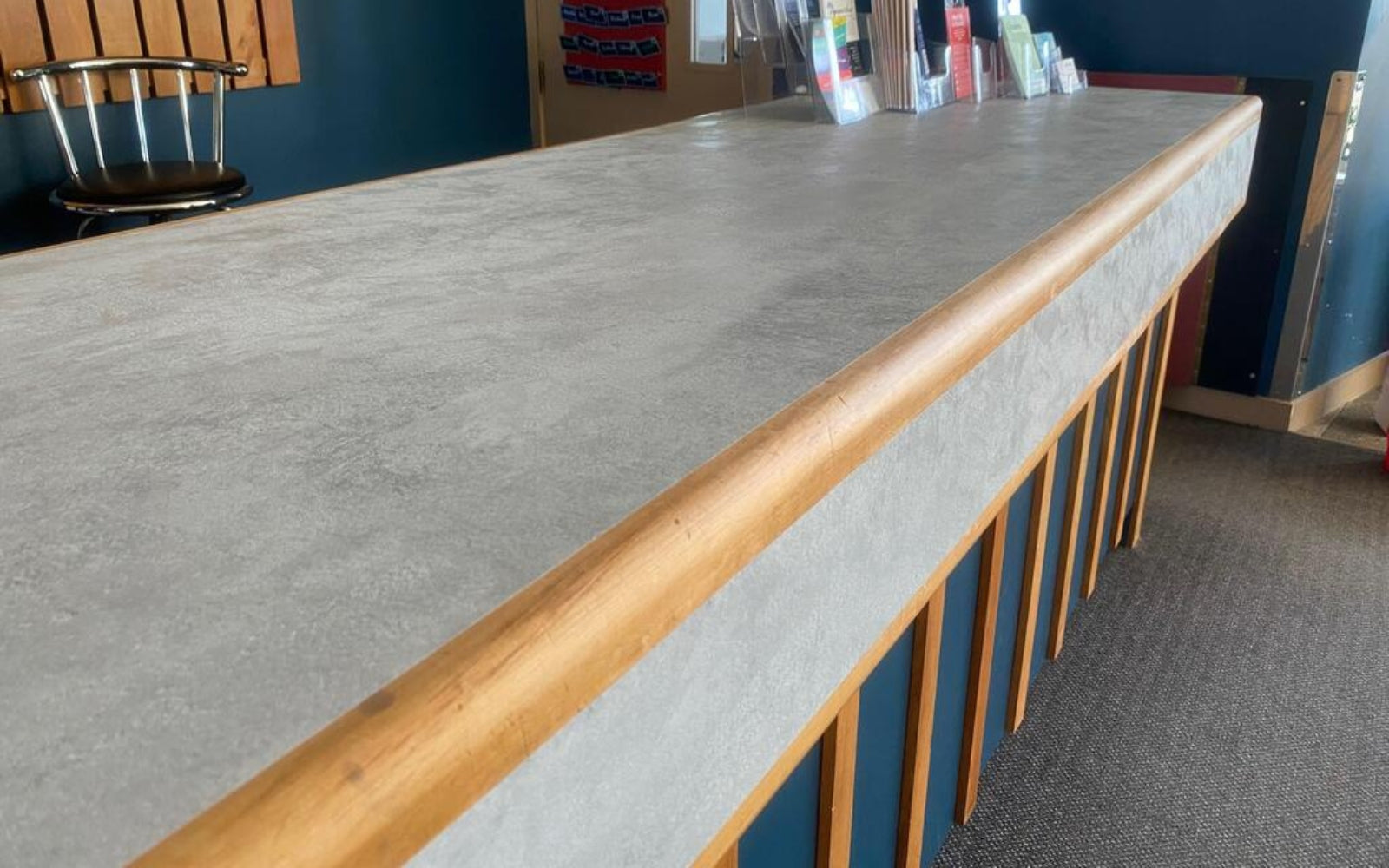 Customer photo adhesive vinyl benchtop Concrete