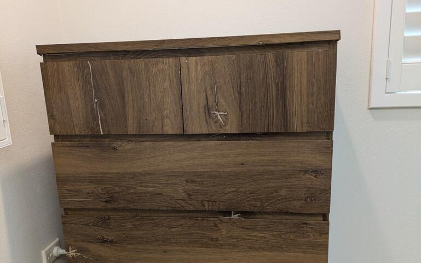 customer photo adhesive vinyl drawer flagstaff oak