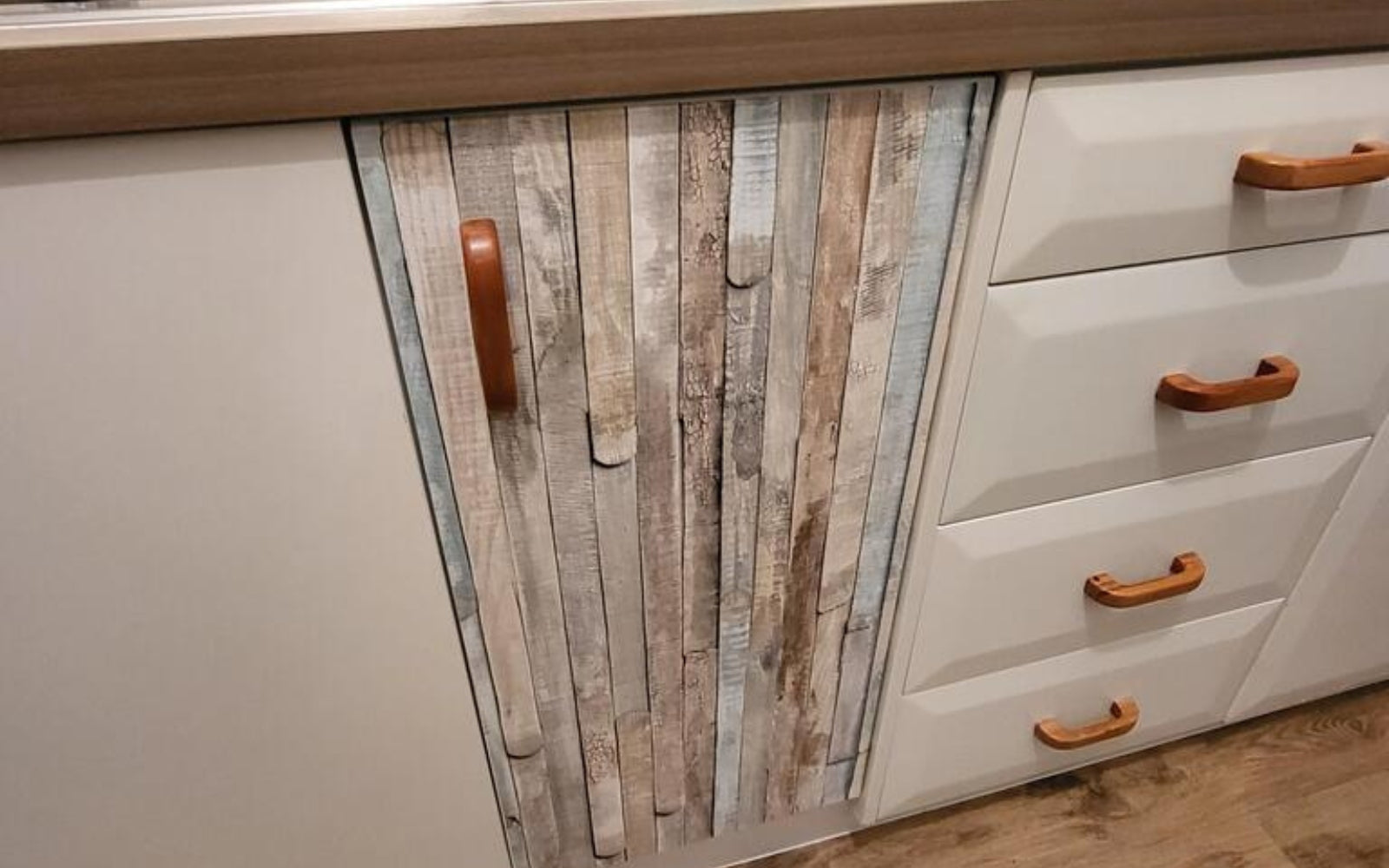 kitchen vinyl wrapped with rio ocean adhesive vinyl