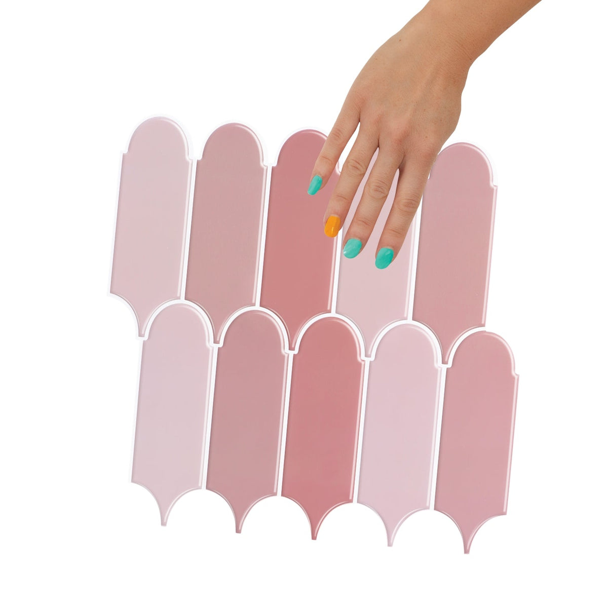pink feather tiles
