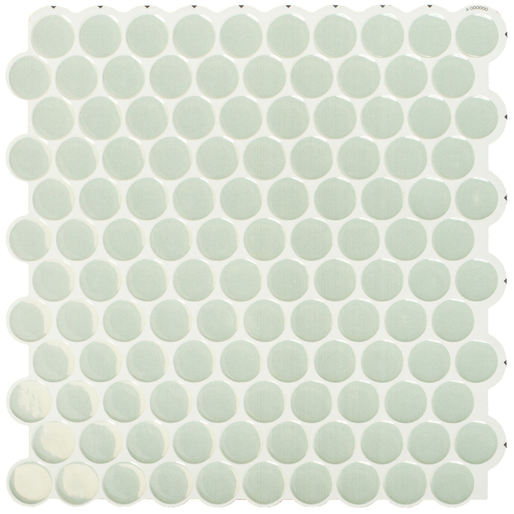 Green penny round self-adhesive 3D tiles 