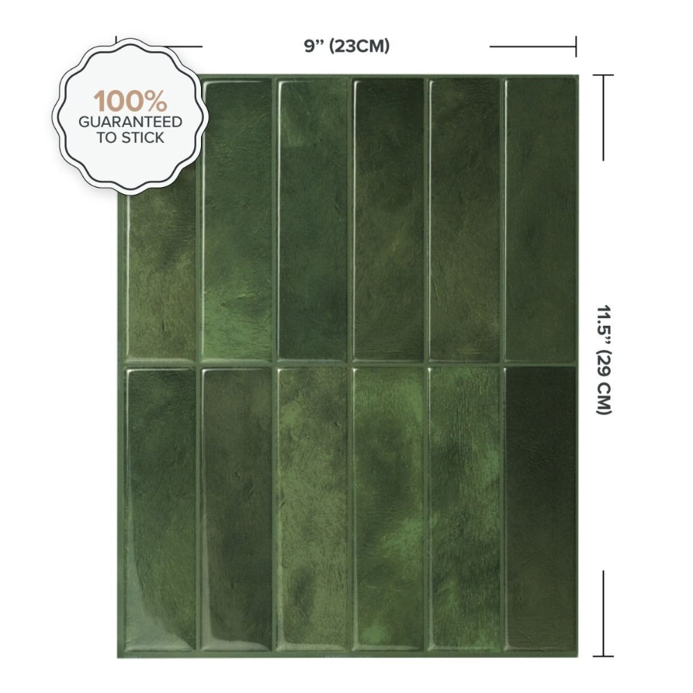 Green Stacked Subway Stick on Wall Tiles - 1pc/4pcs | Morocco Sefrou ...