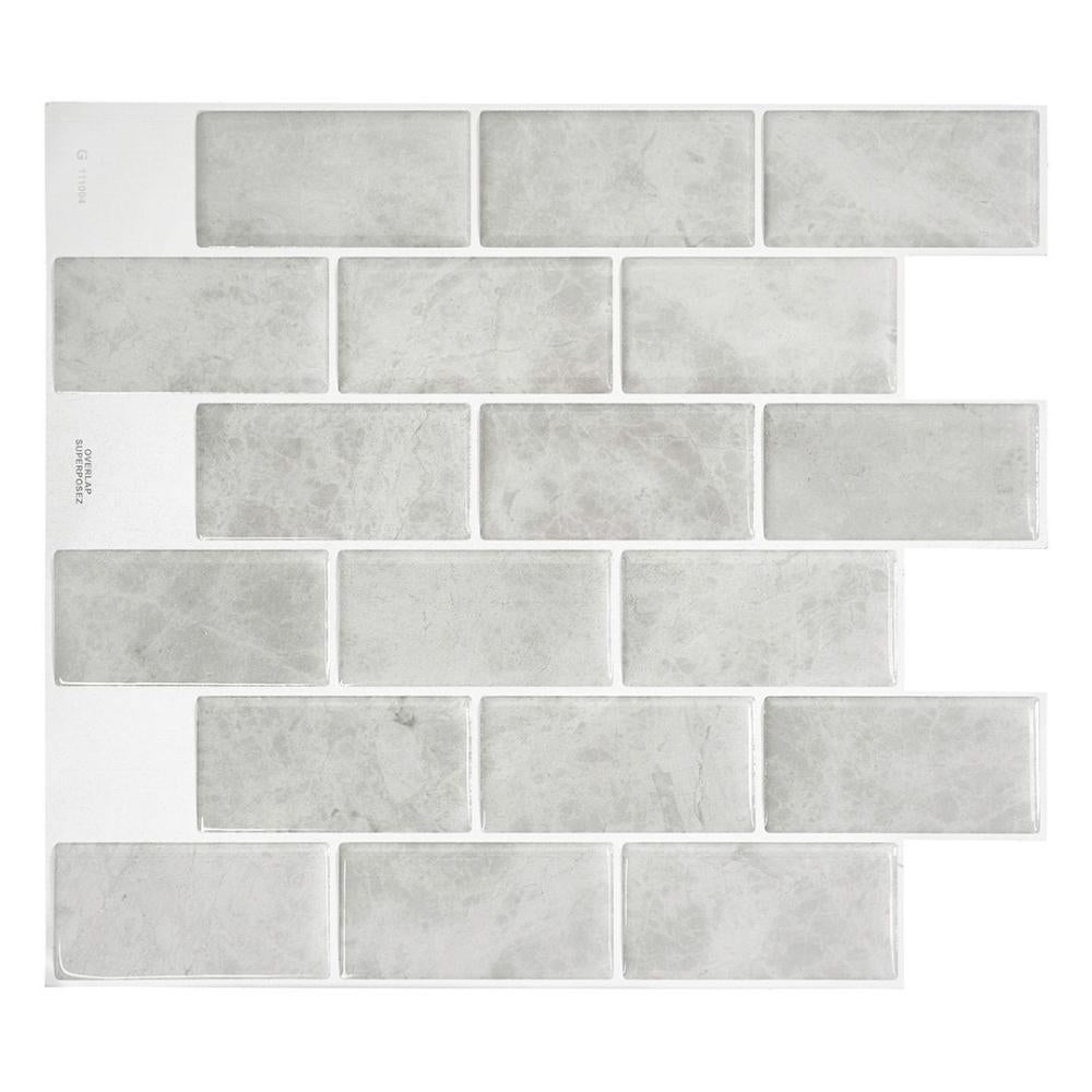 Grey marble self-adhesive 3D tiles 