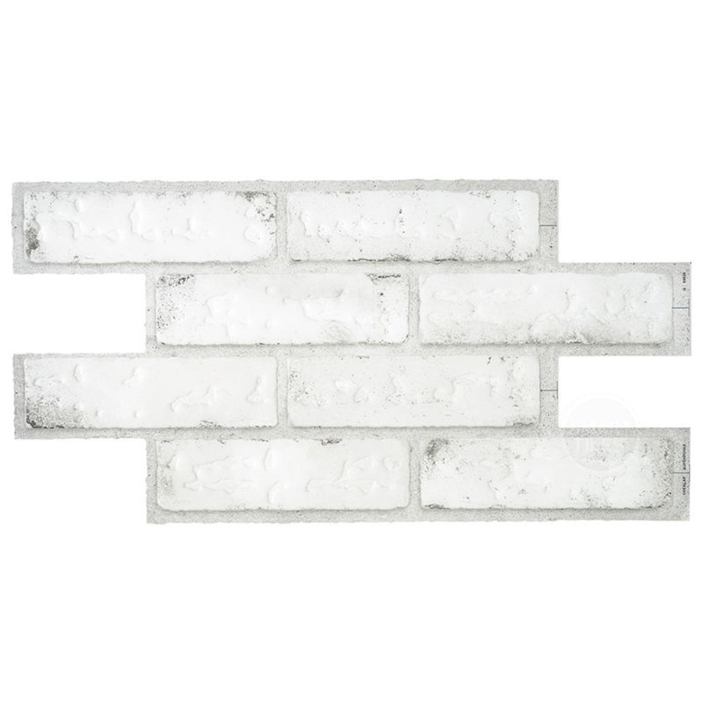 Grey and white brick self-adhesive 3D tiles in bathroom