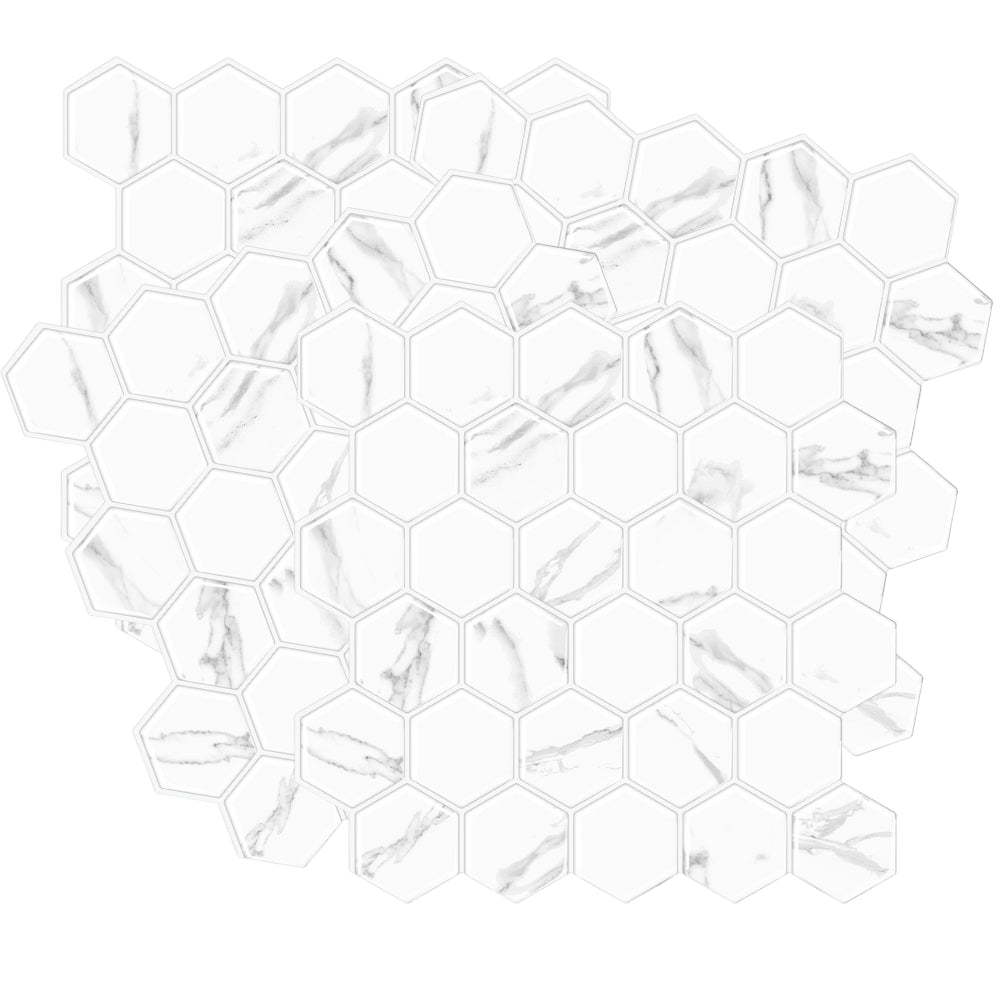 Hexagonal tile pattern on a white background
