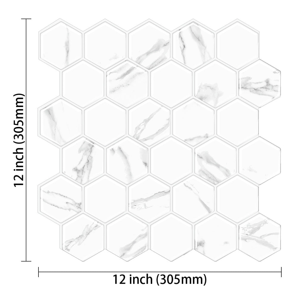 Hexagonal tile pattern with dimensions indicated