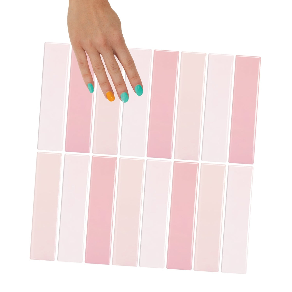 Kit Kat Wall Tile | Pink with White Grout - 30.5cm (W) x 30.5cm (H) x 2.5mm (T)