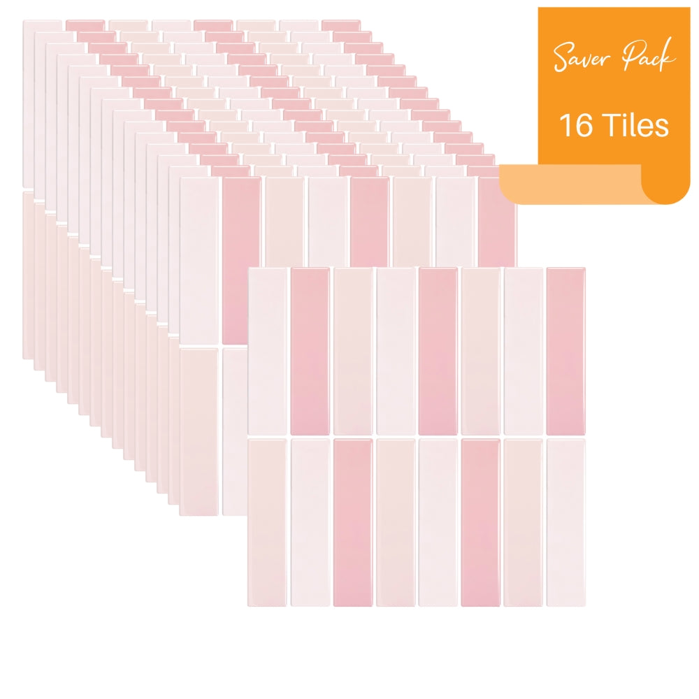 Pack of pink kit kat tiles with a &#39;Saver Pack&#39; label indicating 16 tiles.