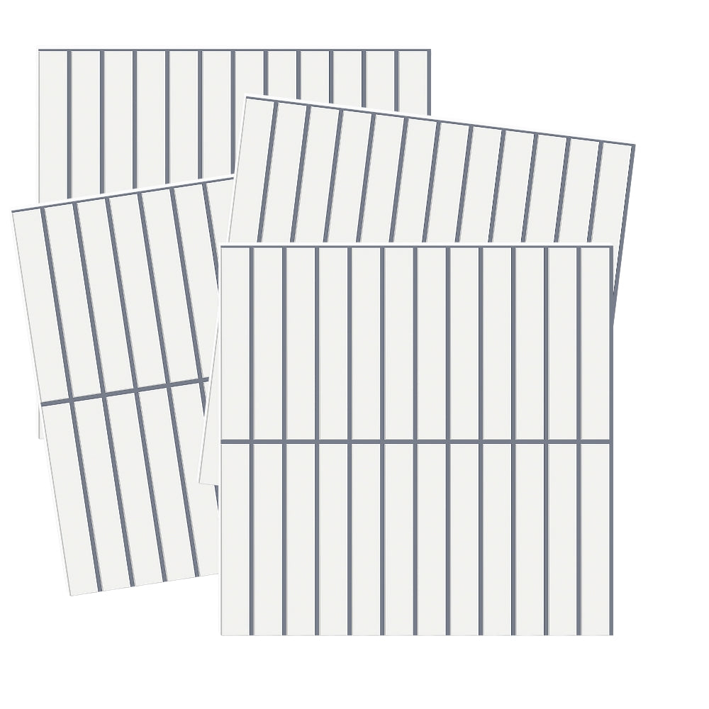 kit kat tiles white with grey grout 4-pack