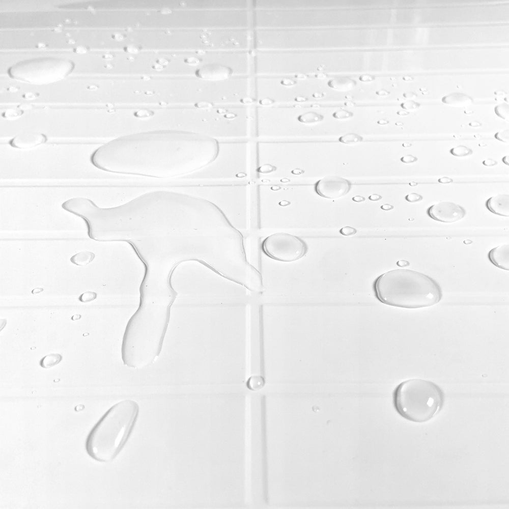 white kit kat tiles with white grout waterproof