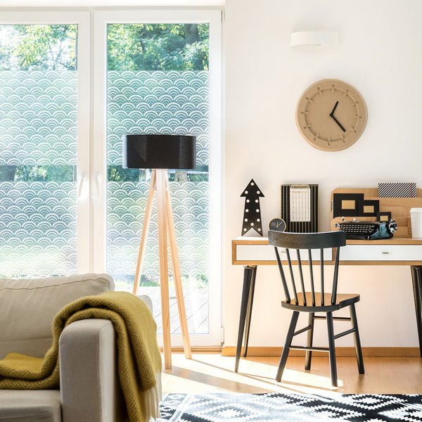 Window Film With Wave Patter | Koya | No Glue Needed | Vinyl Home