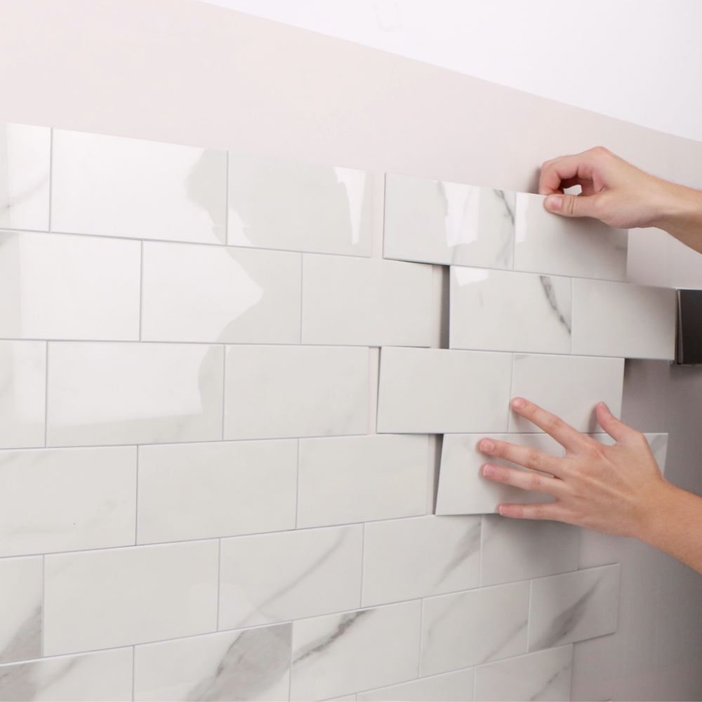 Marble glossy premium composite tiles installation