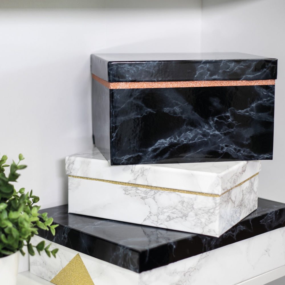 Marble marmi black adhesive vinyl box